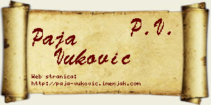 Paja Vuković vizit kartica